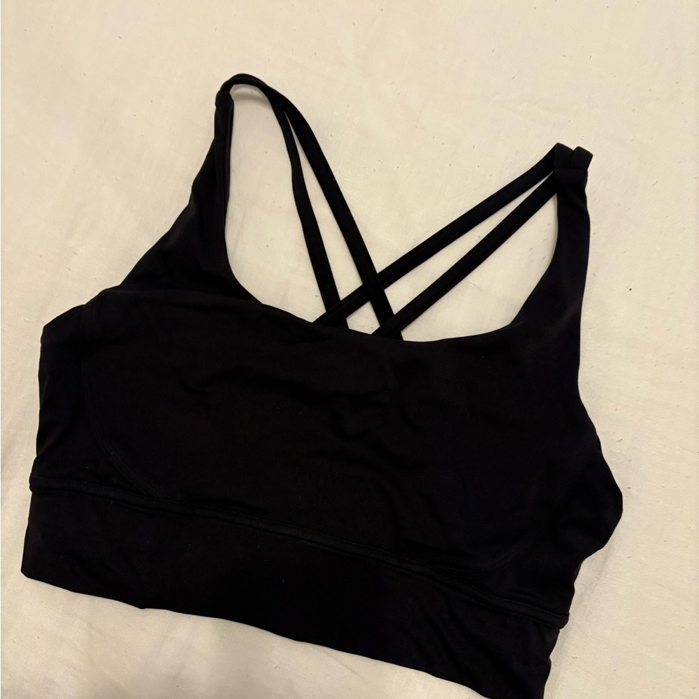 Lululemon Black Strappy Sports Bra Seamless Design